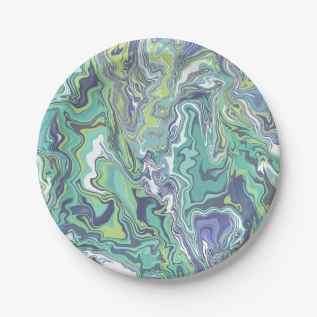 Marble Texture Pattern Cute  Paper Plate (Front)