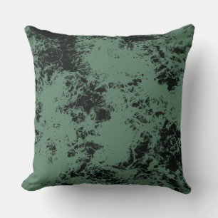 Marble texture pattern in black and green cushion