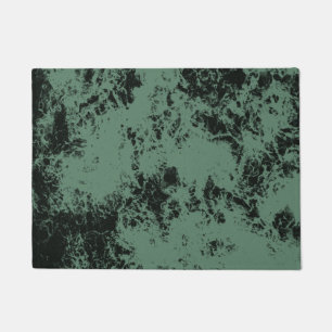 Marble texture pattern in black and green doormat