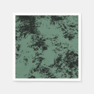 Marble texture pattern in black and green napkin