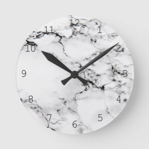 Marble texture round clock