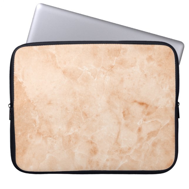 Marble texture white pattern laptop sleeve (Front)