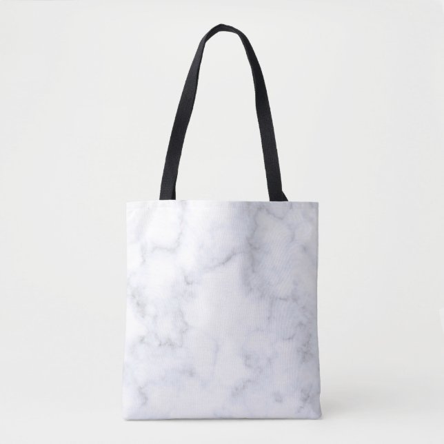 Marble texture white pattern tote bag (Front)