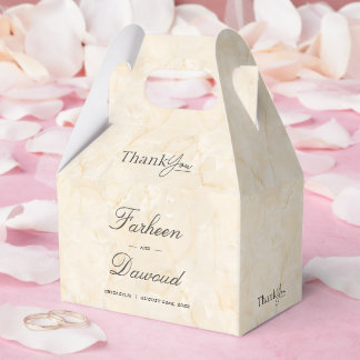 Marble Textured Islamic Wedding Thank You Treat Favour Box