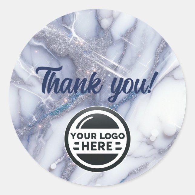 Marble Thank You Customer Business sticker custom (Front)
