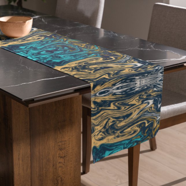 Marble Tile Colour Long Table Runner (table runner)