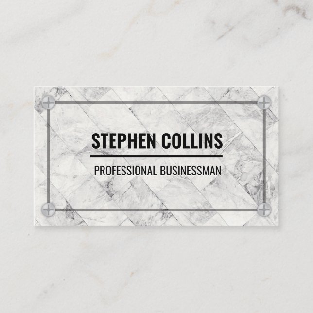 Marble Tiles | Metal Screws Business Card (Front)