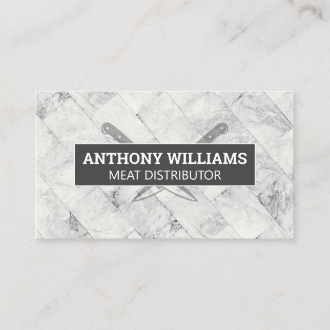 Marble Tiling | Chef Knives Business Card (Front)