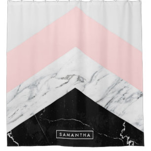 Marble Triangles Shower Curtain