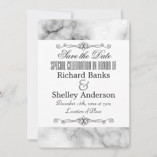 Marble Trim with Fancy Elements Save The Date