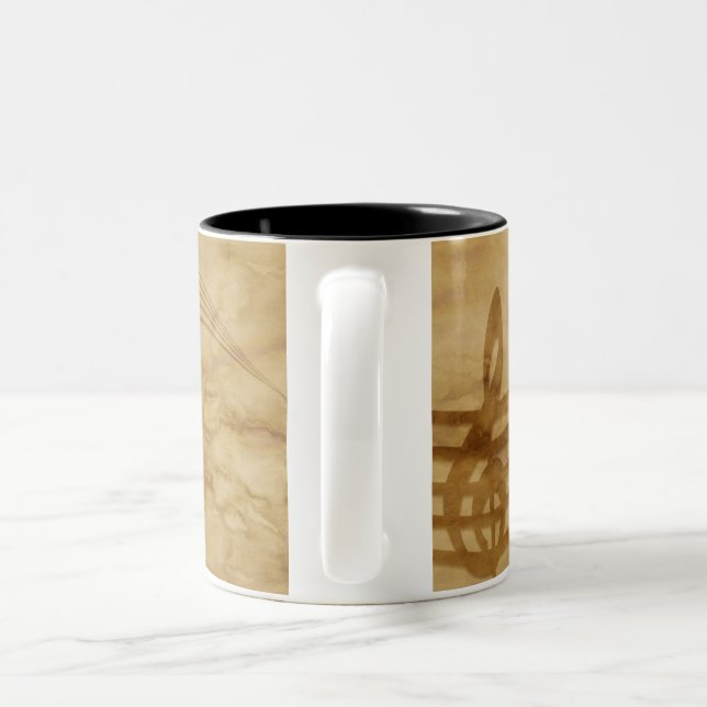 Marble violin key Two-Tone coffee mug (Handle)