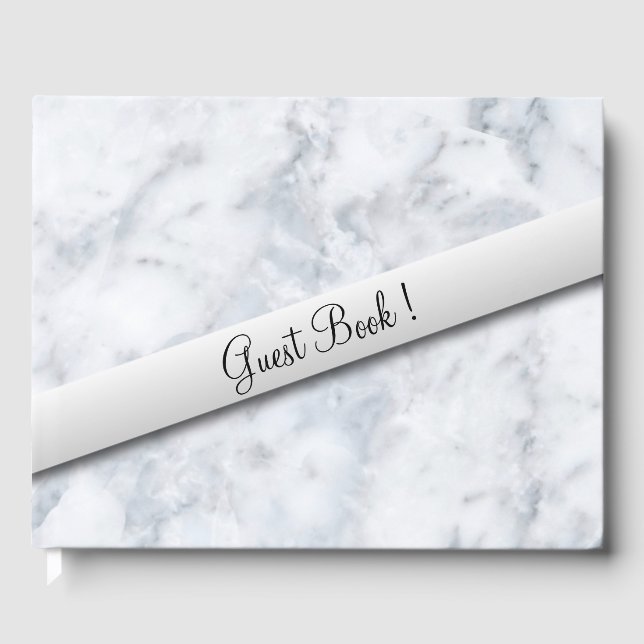 Marble W White Sash Guest Book (Front)