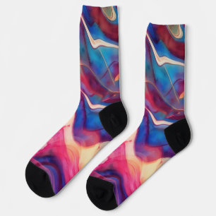 Marble Watercolor Abstract Art Socks