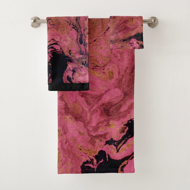 Marble , watercolor bath towel set (Insitu)