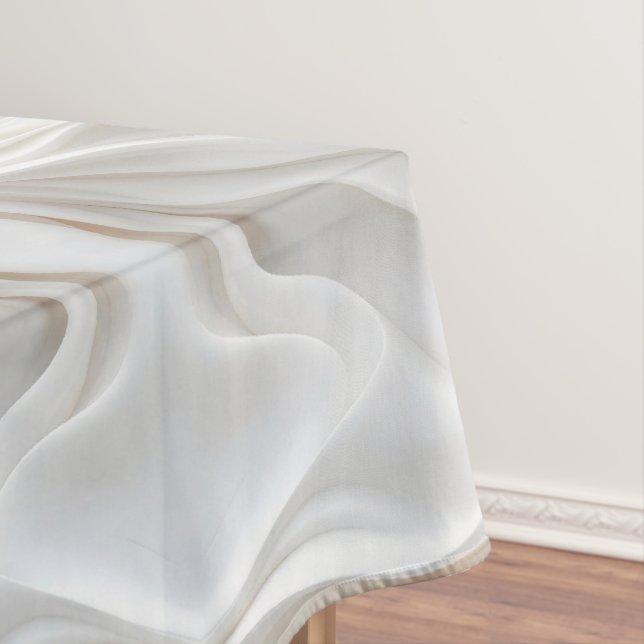 Marble Wave Elegant Abstract White - Modern Tablecloth (In Situ)