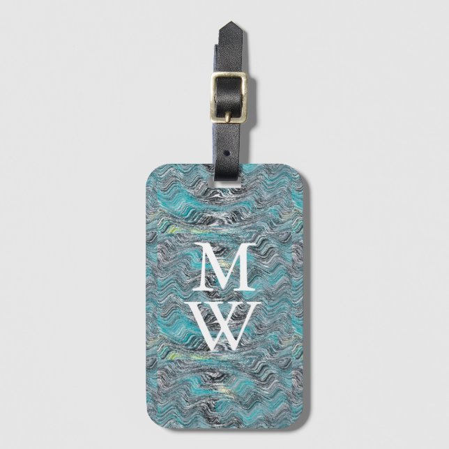Marble Waves Luggage Tag (Front Vertical)