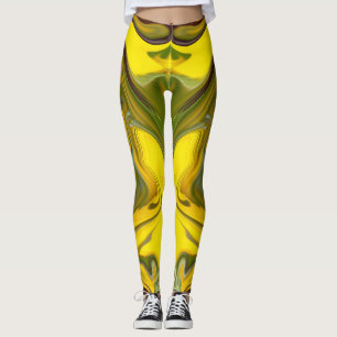 Marble Waves Yellow Digital Paper-55448 Leggings