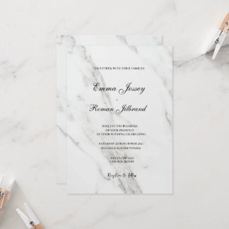 marble wedding minimalist chic elegant invitation