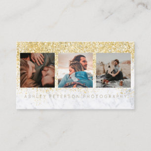 Marble wedding photography chic gold typography business card