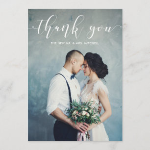 Marble Wedding Thank You with Photo Card