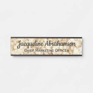 Marble White and Gold Office Door Sign
