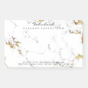 Marble White Gold Name Adress Minimal Lux Post-it Notes