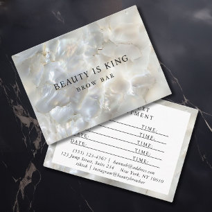 MARBLE WHITE-SILVER SALON APPOINTMENT CARD