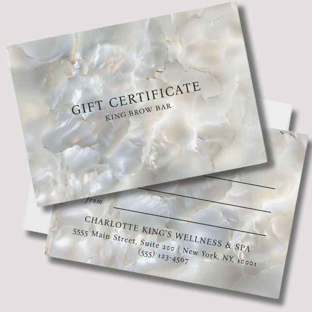 MARBLE WHITE-SILVER SALON GIFT CERTIFICATE  (MARBEL WHITE-SILVER SALON GIFT CERTIFICATE)
