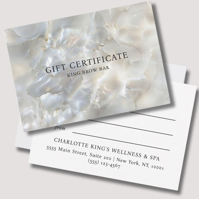 MARBLE WHITE-SILVER SALON GIFT CERTIFICATE  (MARBEL WHITE-SILVER SALON GIFT CERTIFICATE)