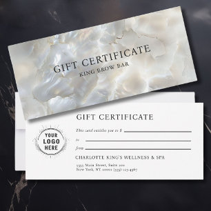 MARBLE WHITE-SILVER SALON LOGO GIFT CERTIFICATE