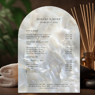 MARBLE WHITE-SILVER SALON PRICE LIST INVITATION