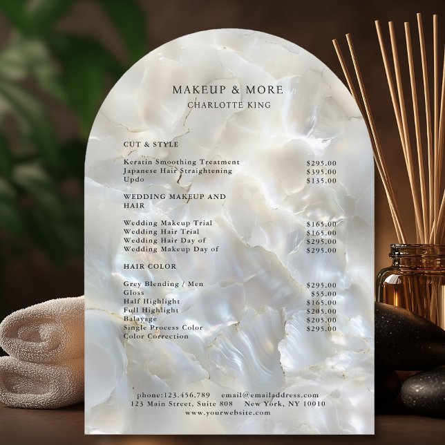 MARBLE WHITE-SILVER SALON PRICE LIST INVITATION (MARBEL WHITE-SILVER SALON PRICE LIST)
