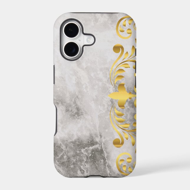 marble with gold floral pattern (Back)