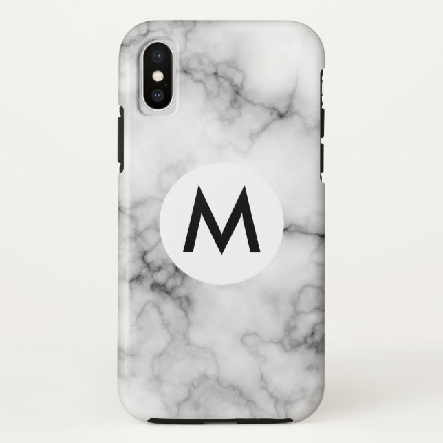 marble with monogram Case-Mate iPhone case (Back)