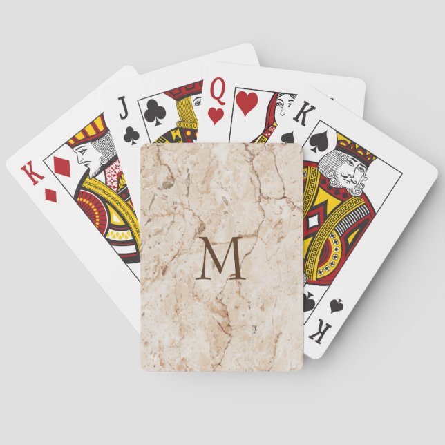 Marble With Monogram Playing Cards (Back)