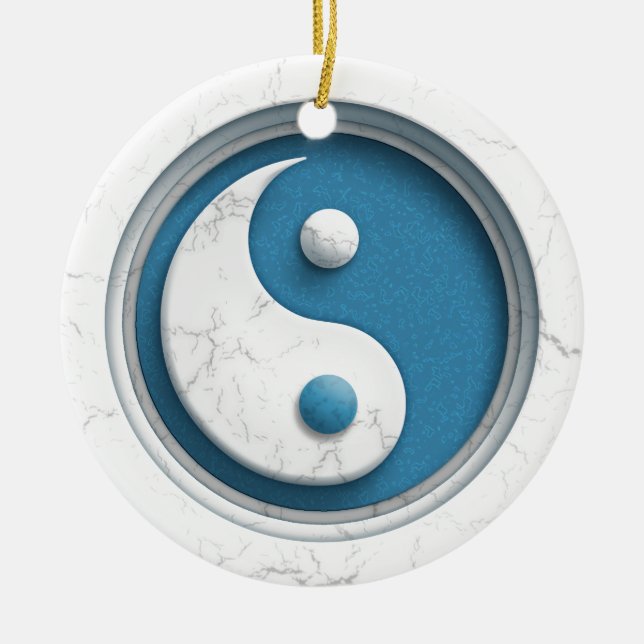 Marble Yin Yang Ceramic Ornament (Front)