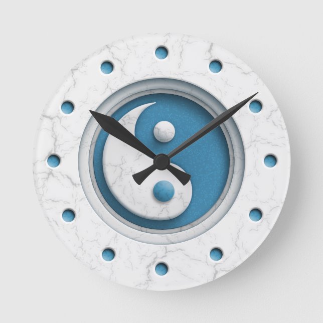 Marble Yin Yang Round Clock (Front)