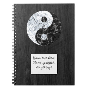 Marble Yin Yang Symbol Notebook