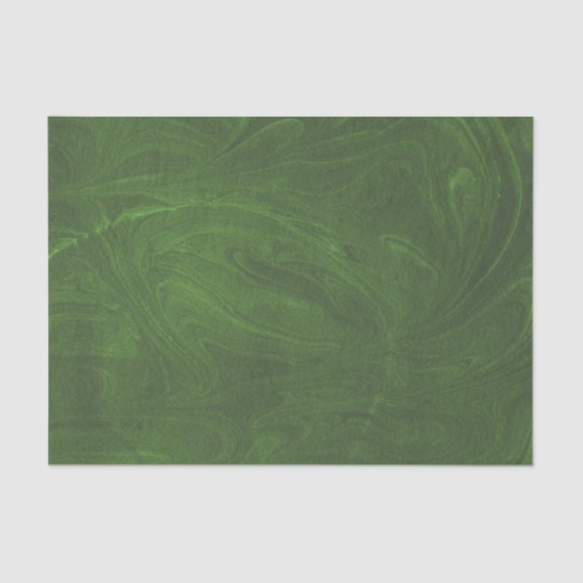 Marbled Abstract Design | Dark Green Tissue Paper (Front)