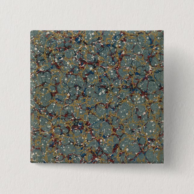Marbled Abstract Painting 15 Cm Square Badge (Front)