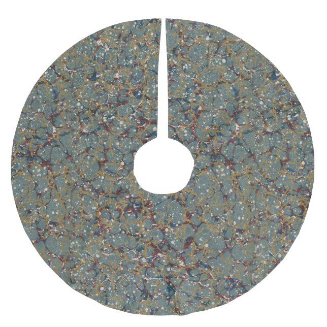 Marbled Abstract Painting Brushed Polyester Tree Skirt (Front)