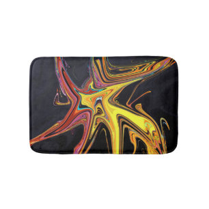 Marbled abstract portrait bath mat