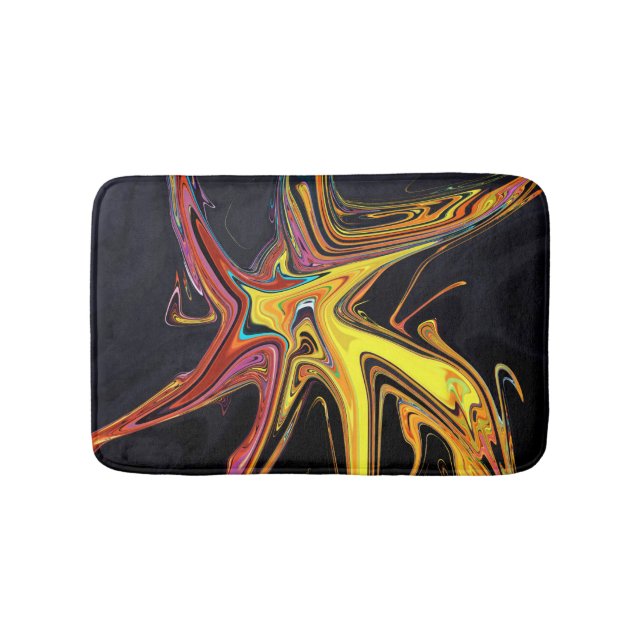 Marbled abstract portrait bath mat (Front)