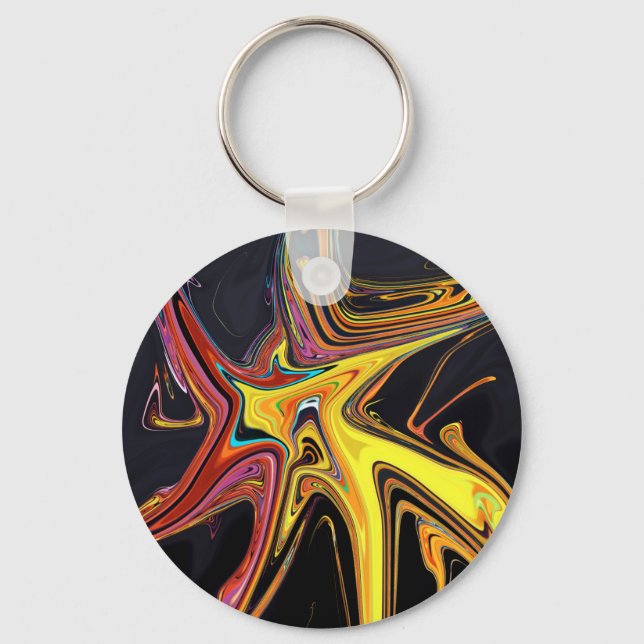 Marbled abstract portrait key ring (Front)