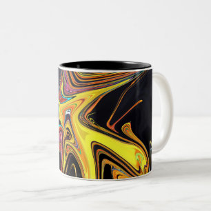 Marbled abstract portrait Two-Tone coffee mug