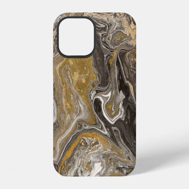 Marbled acrylic, nature-inspired texture. iPhone case (Back)