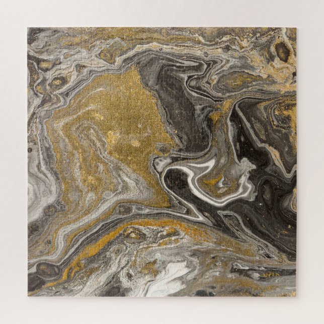 Marbled acrylic, nature-inspired texture. jigsaw puzzle (Vertical)