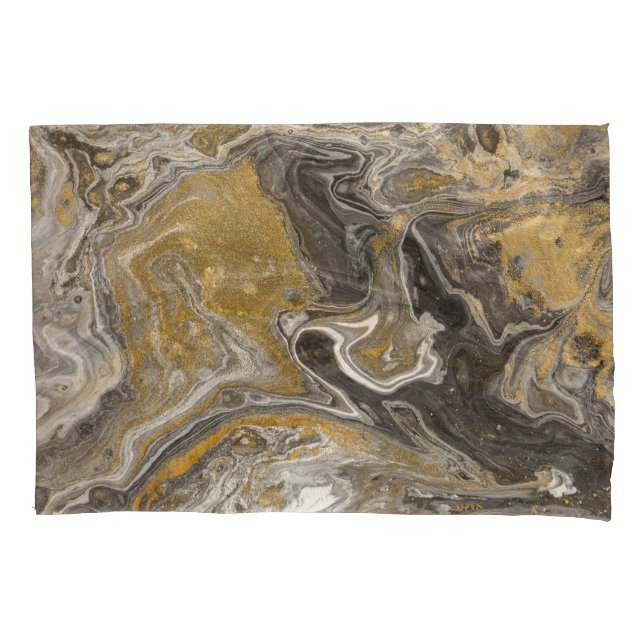 Marbled acrylic, nature-inspired texture. pillowcase (Front)