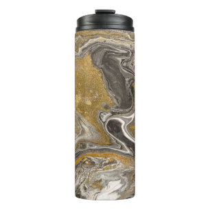 Marbled acrylic, nature-inspired texture. thermal tumbler