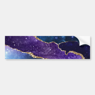 Marbled Agate Stone Galaxy Sparkly Shining Stars Bumper Sticker